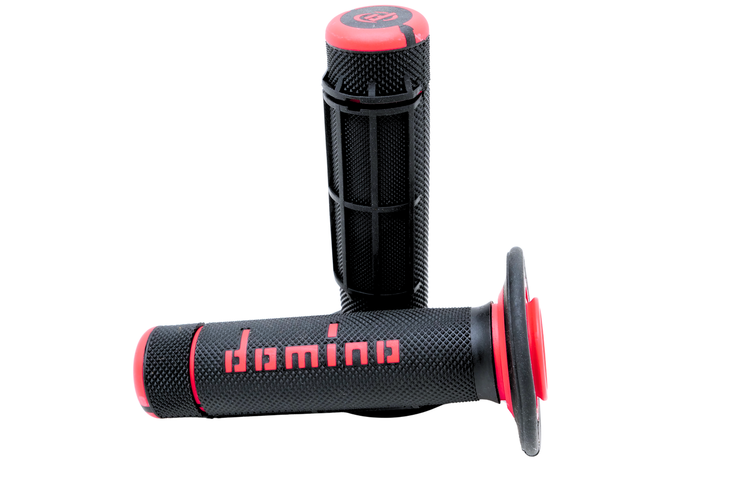 Domino Victor Waffle Grips (Red/Black) | Fits all 7/8" Handlebars